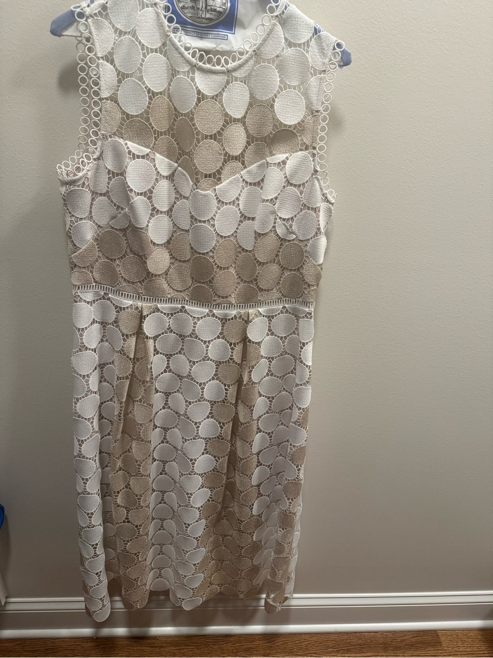 Shoshanna Glengarry gold and ivory cocktail dress- size 12